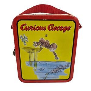 Curious George Mini Metal Lunch Box 6 inch 1999 Fair Conditio